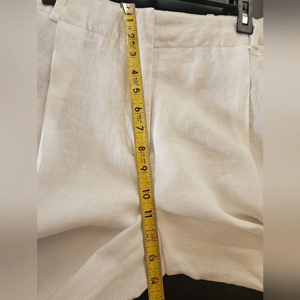 NWT ZARA Ivory Linen Blend Wide Leg Pants Size S High Waist Flowy Pockets Chic